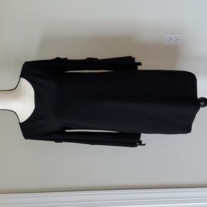 Milly Black Knitted Dress with 3-Tie Sleeves Oversized Small